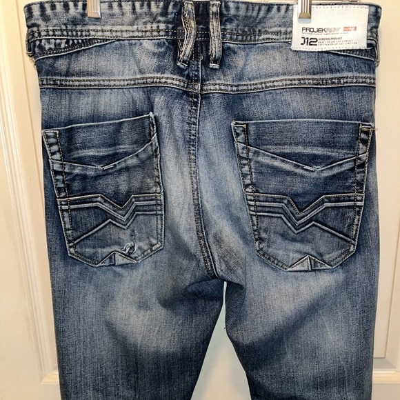 PROJEK RAW Men’s Distressed Denim Jeans. Sz 34X34.5. - Picture 4 of 5